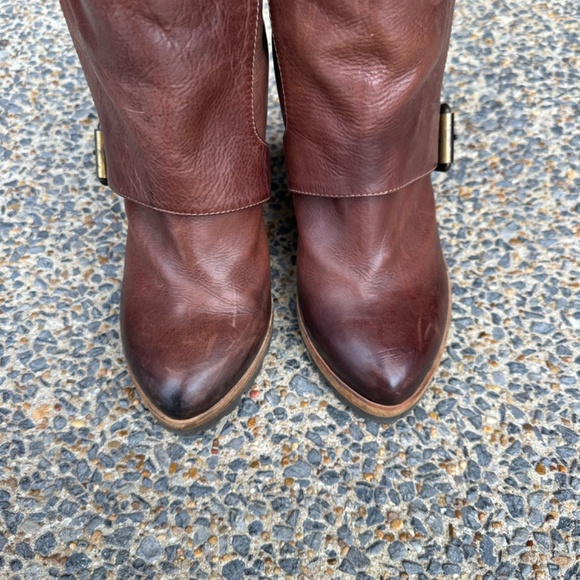 VIC MATIE Brown Leather High Heel Ankle Bootie EU 38 - Picture 5 of 13